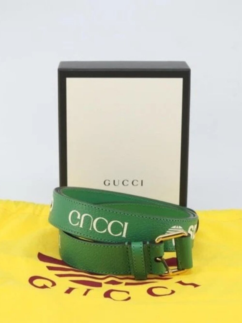 GUCCI Gucci × Adidas Belt Leather 43.3"" Green - Picture 11 of 11